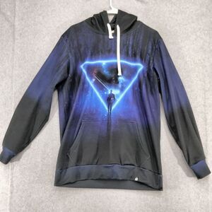 Into the AM Hoodie Mens Size M Galaxy Forest Sci-Fi Glow Saber Space Sweatshirt